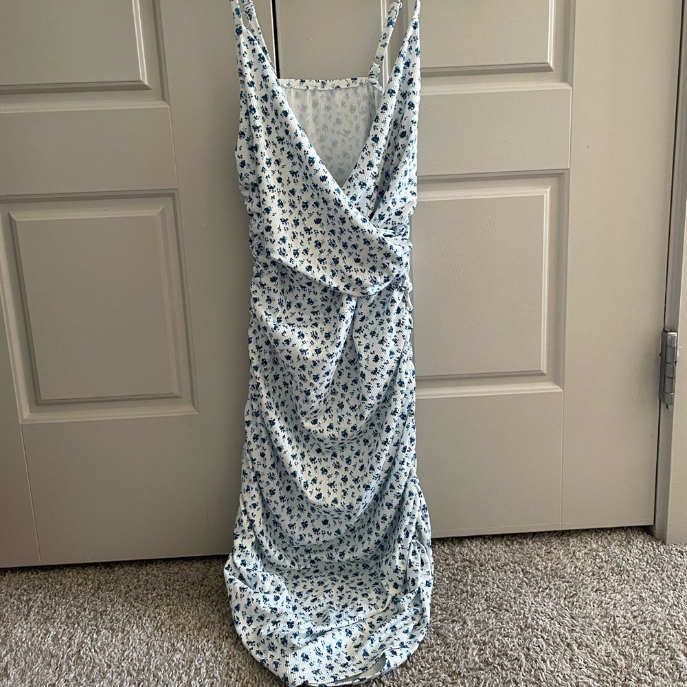 SHEIN Blue Floral Mini Dress